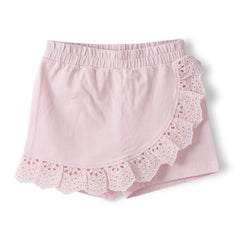 Organic Toddler Girls’ Floral Puff Sleeve Top & Eyelet Ruffle Skort Set