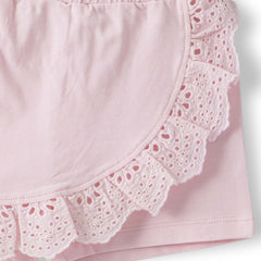 Organic Toddler Girls’ Floral Puff Sleeve Top & Eyelet Ruffle Skort Set