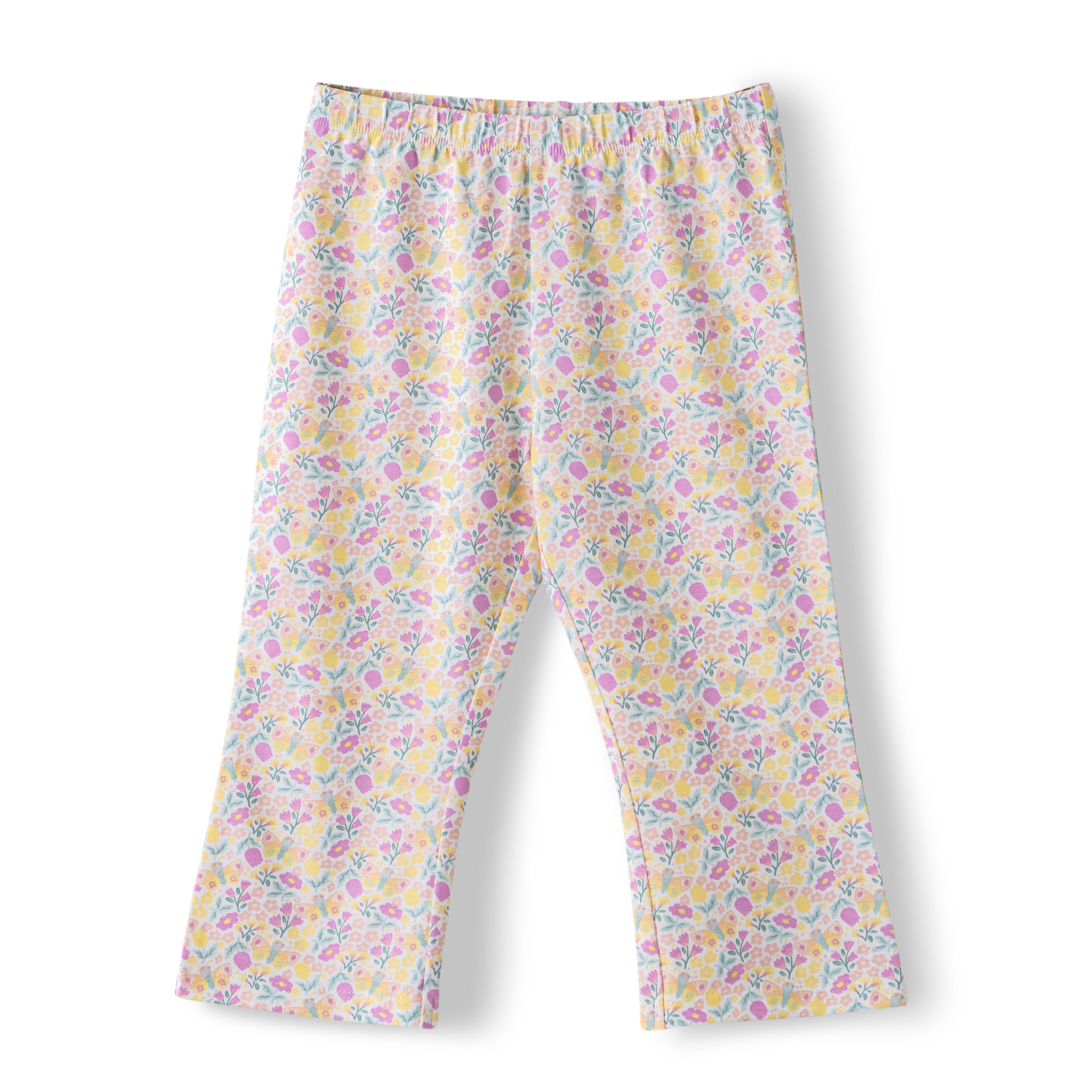 Organic Toddler Girls’ Floral Ruffle Sleeve Top & Flared Pants Set