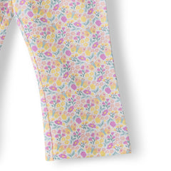 Organic Toddler Girls’ Floral Ruffle Sleeve Top & Flared Pants Set
