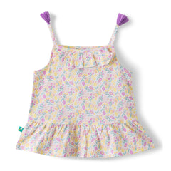 Organic Toddler Girls’ Floral Peplum Top & Matching Pants Set