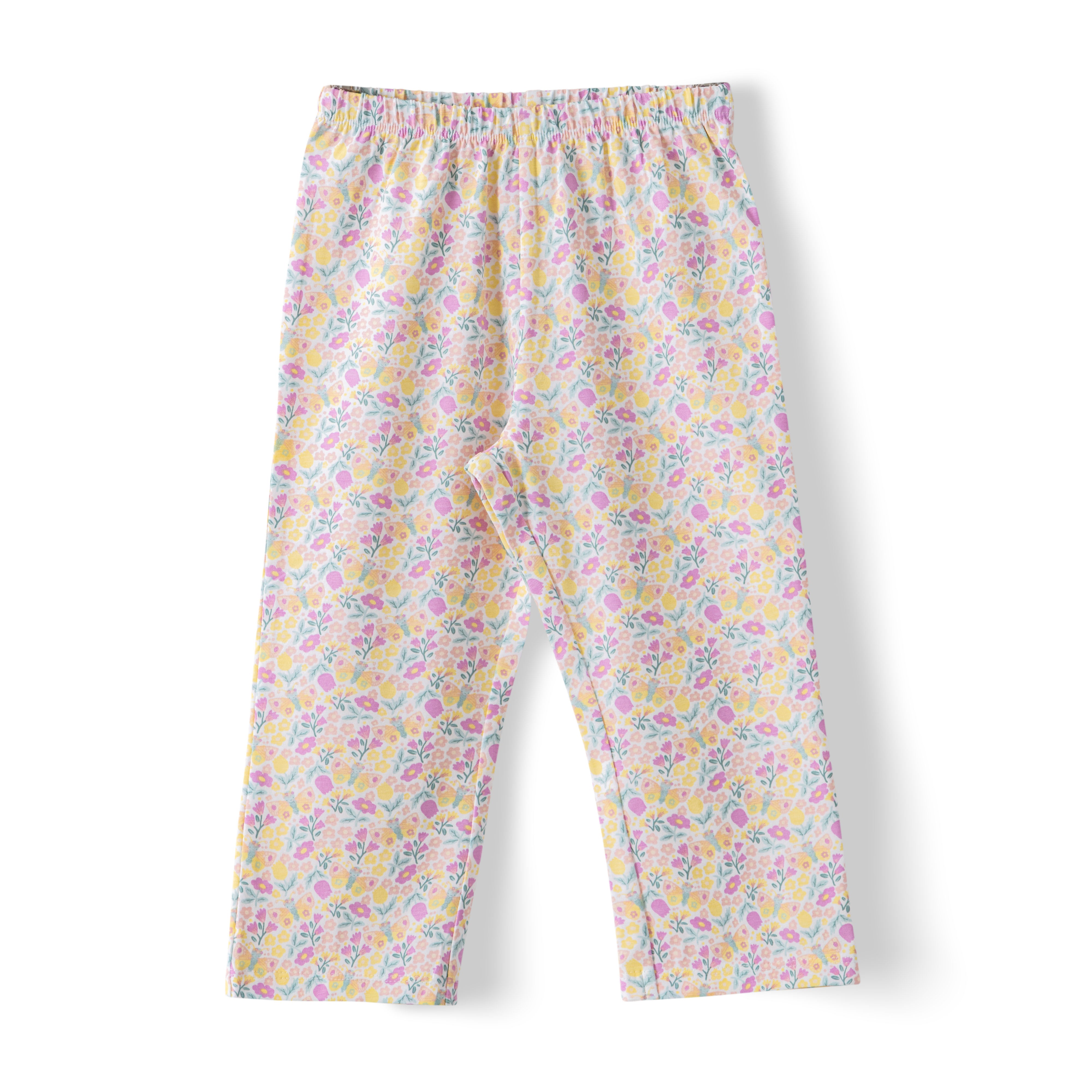 Organic Toddler Girls’ Floral Peplum Top & Matching Pants Set