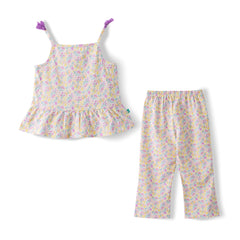 Organic Toddler Girls’ Floral Peplum Top & Matching Pants Set
