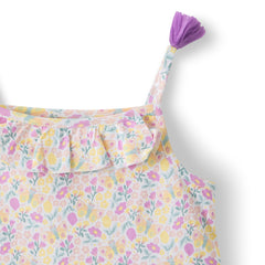 Organic Toddler Girls’ Floral Peplum Top & Matching Pants Set