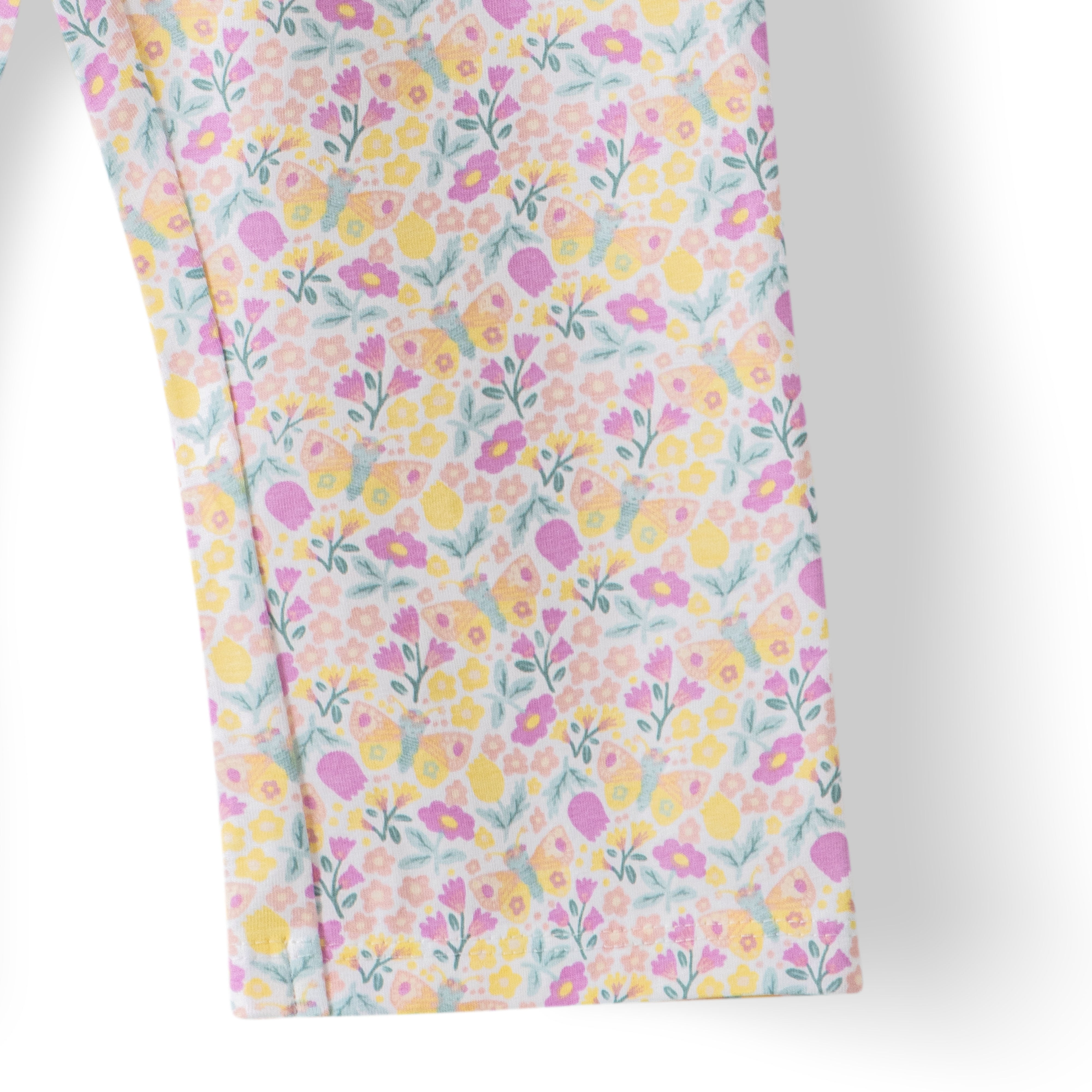 Organic Toddler Girls’ Floral Peplum Top & Matching Pants Set