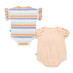 Organic PeachFlick Bodysuit 2-Pack for Baby Girls