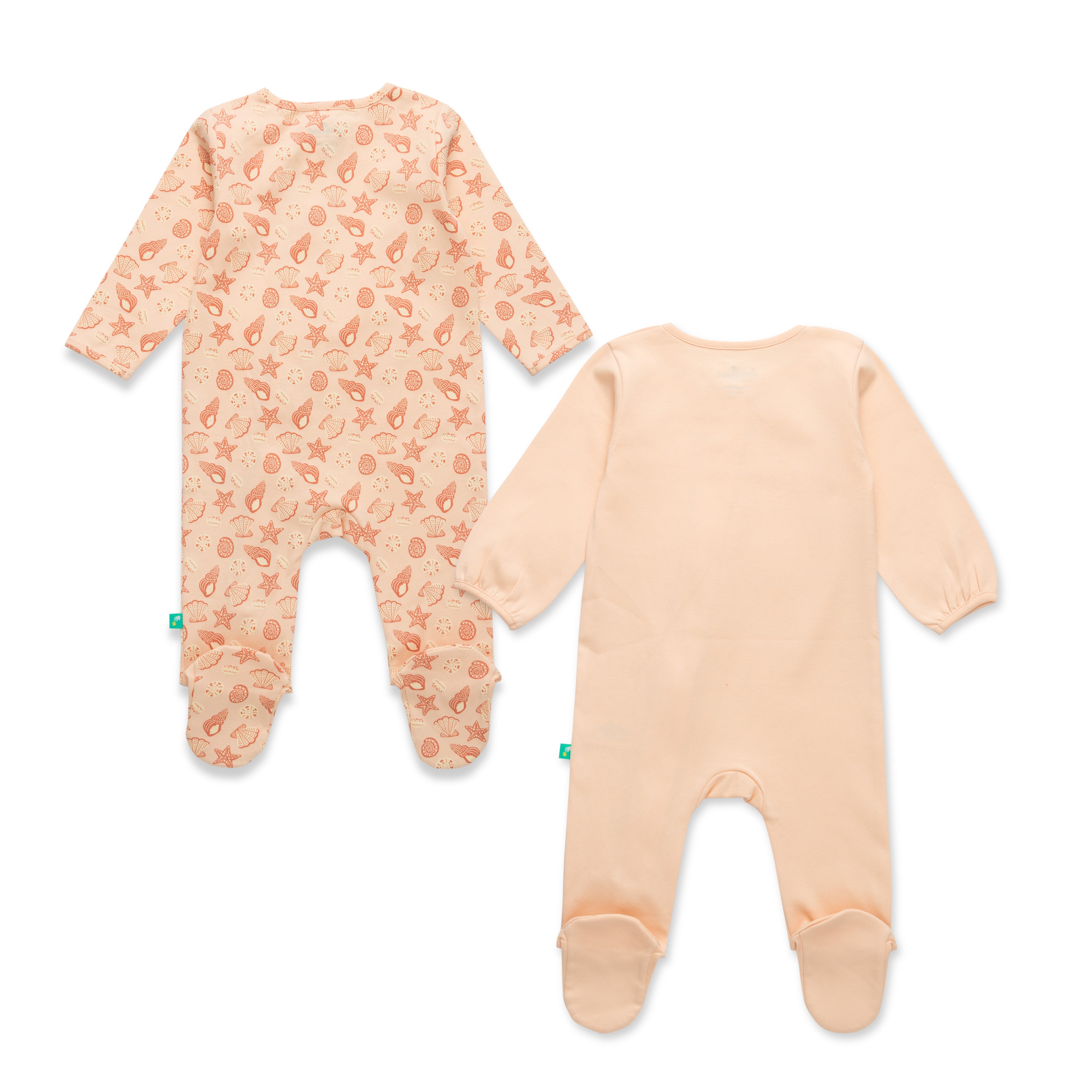 Organic StarGaze Sleepsuits – 2 Pack for Baby Girls