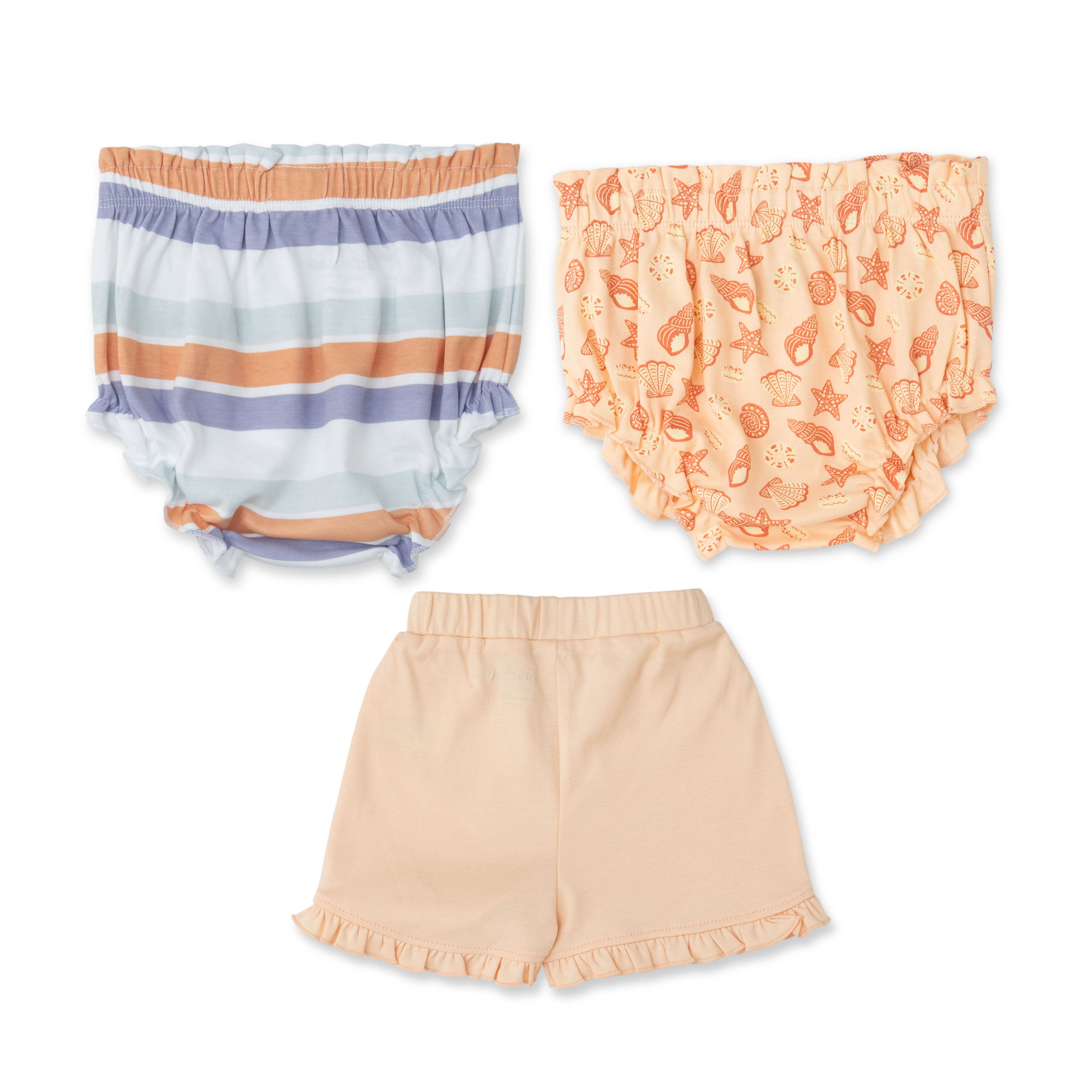 SunnyTwirl Organic Cotton Shorts – 3-Pack for Baby Girls