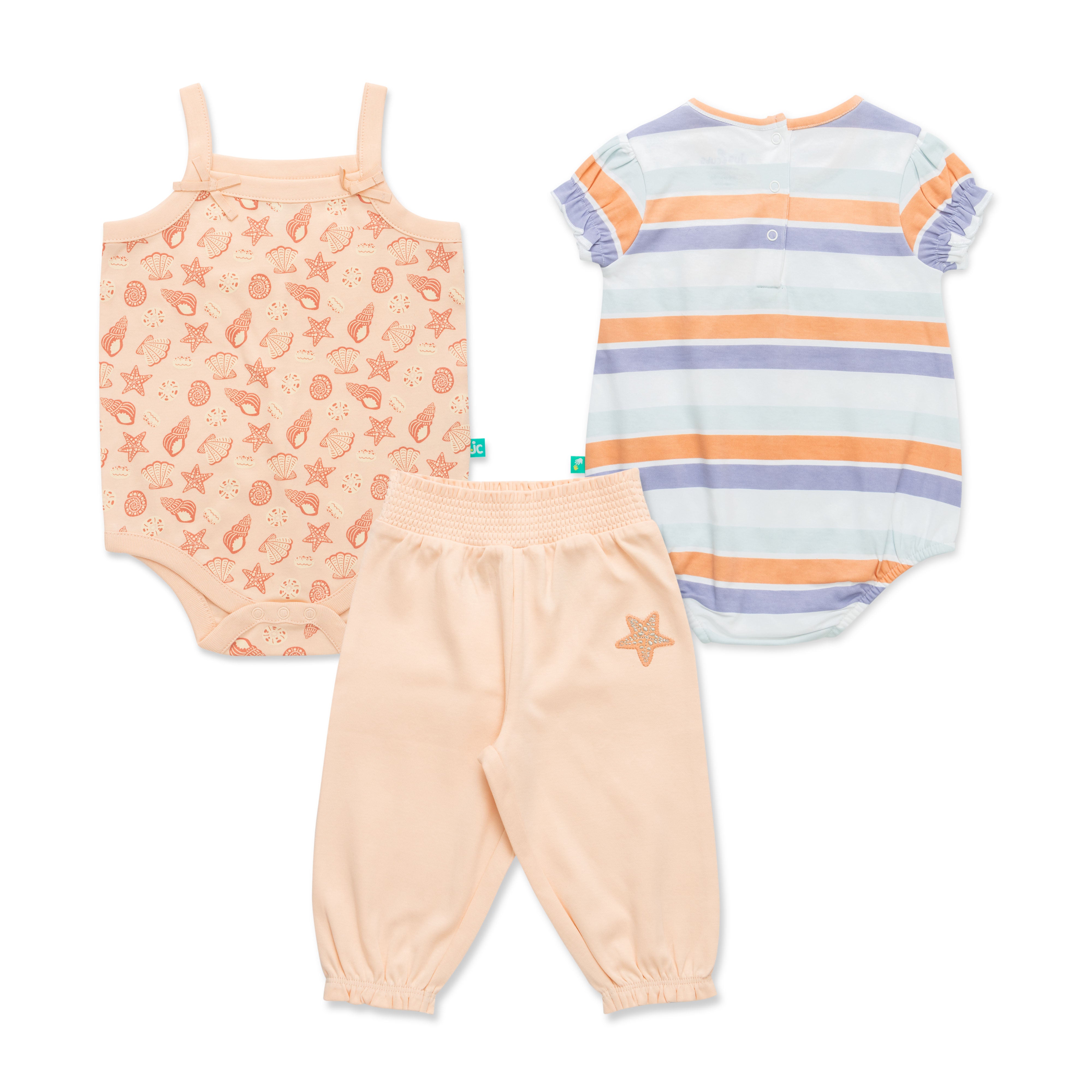 TwirlyNest Organic Cotton Baby Girls’ Bodysuit Set For Baby Girls