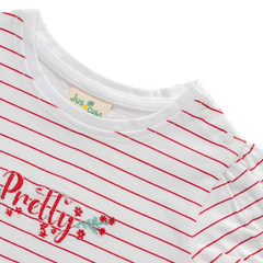 Striped Tee & Shorts Set for Toddler - Red