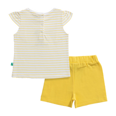 Lemony Ruffled Tee & Shorts Set for Toddlers