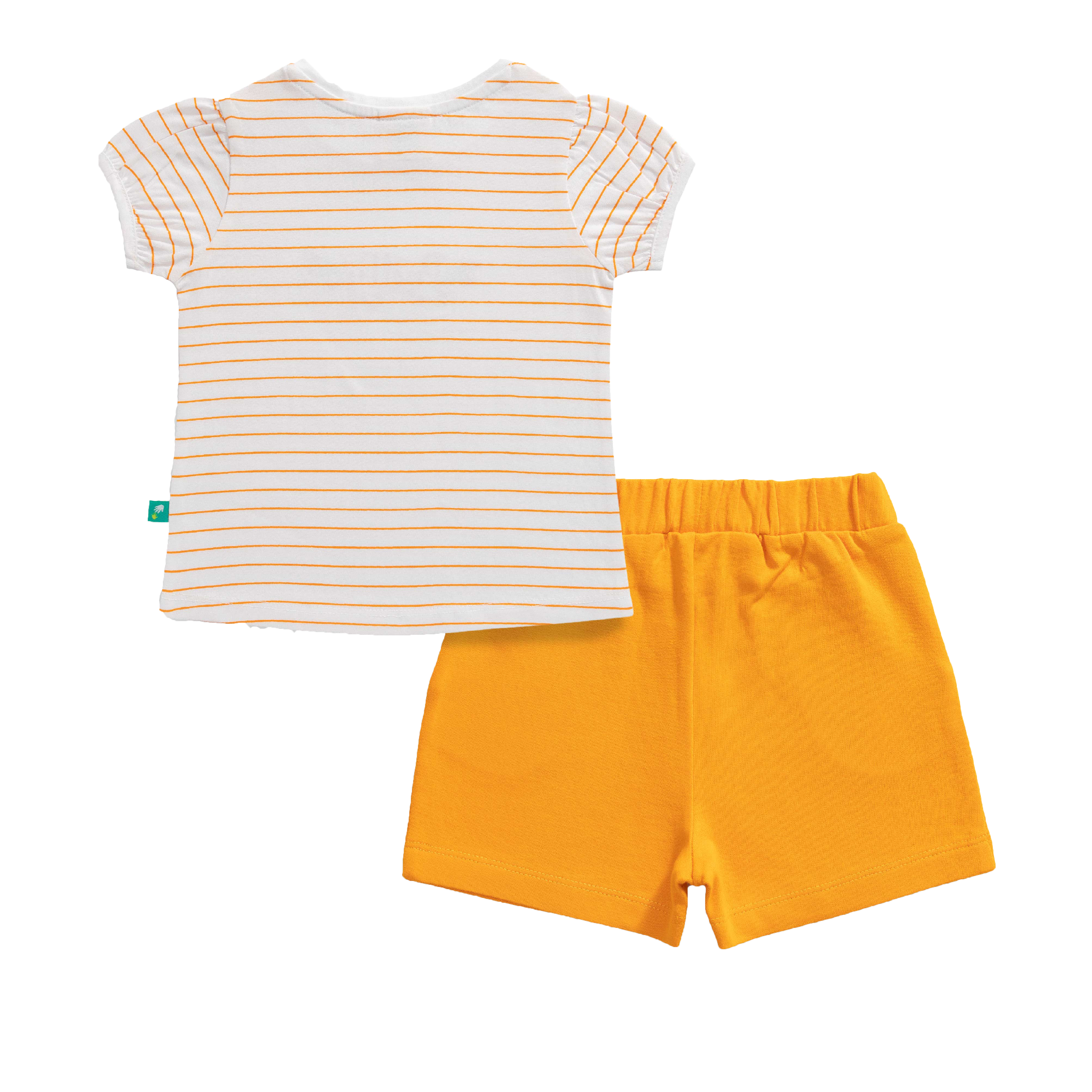 Striped Tee & Shorts Set for Toddler - Tangerine