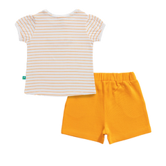 Striped Tee & Shorts Set for Toddler - Tangerine