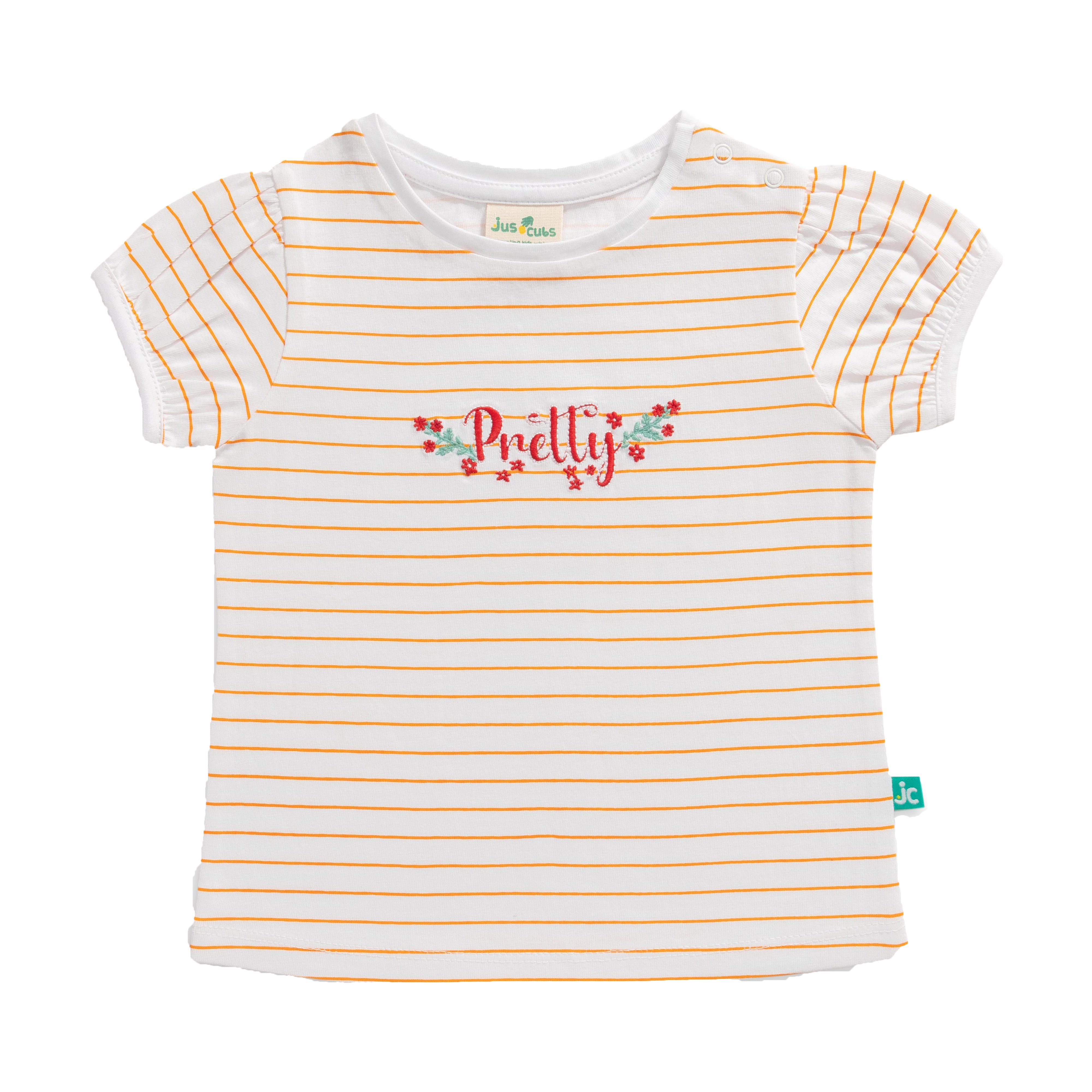 Striped Tee & Shorts Set for Toddler - Tangerine