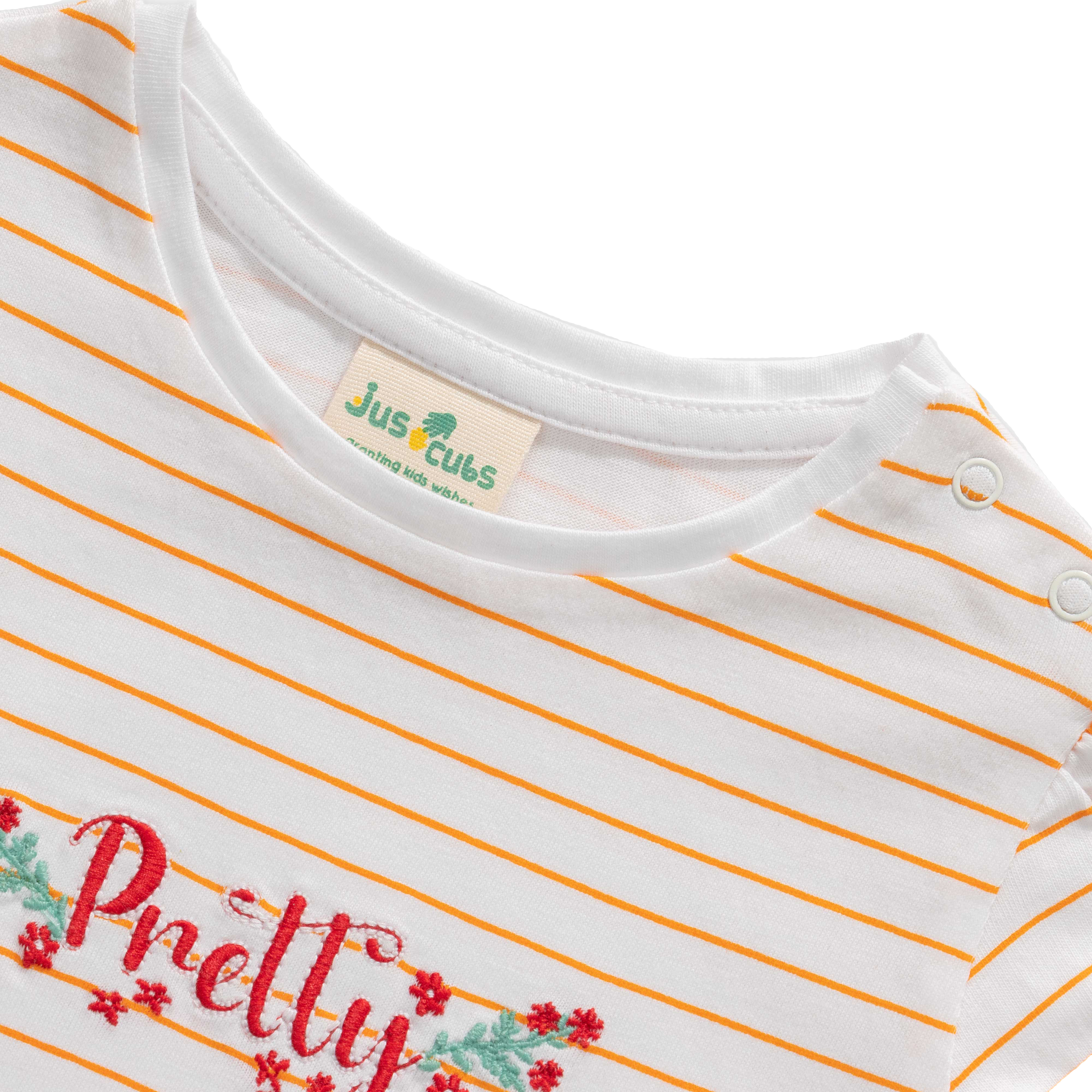 Striped Tee & Shorts Set for Toddler - Tangerine