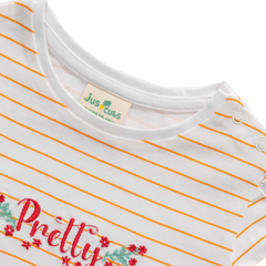 Striped Tee & Shorts Set for Toddler - Tangerine