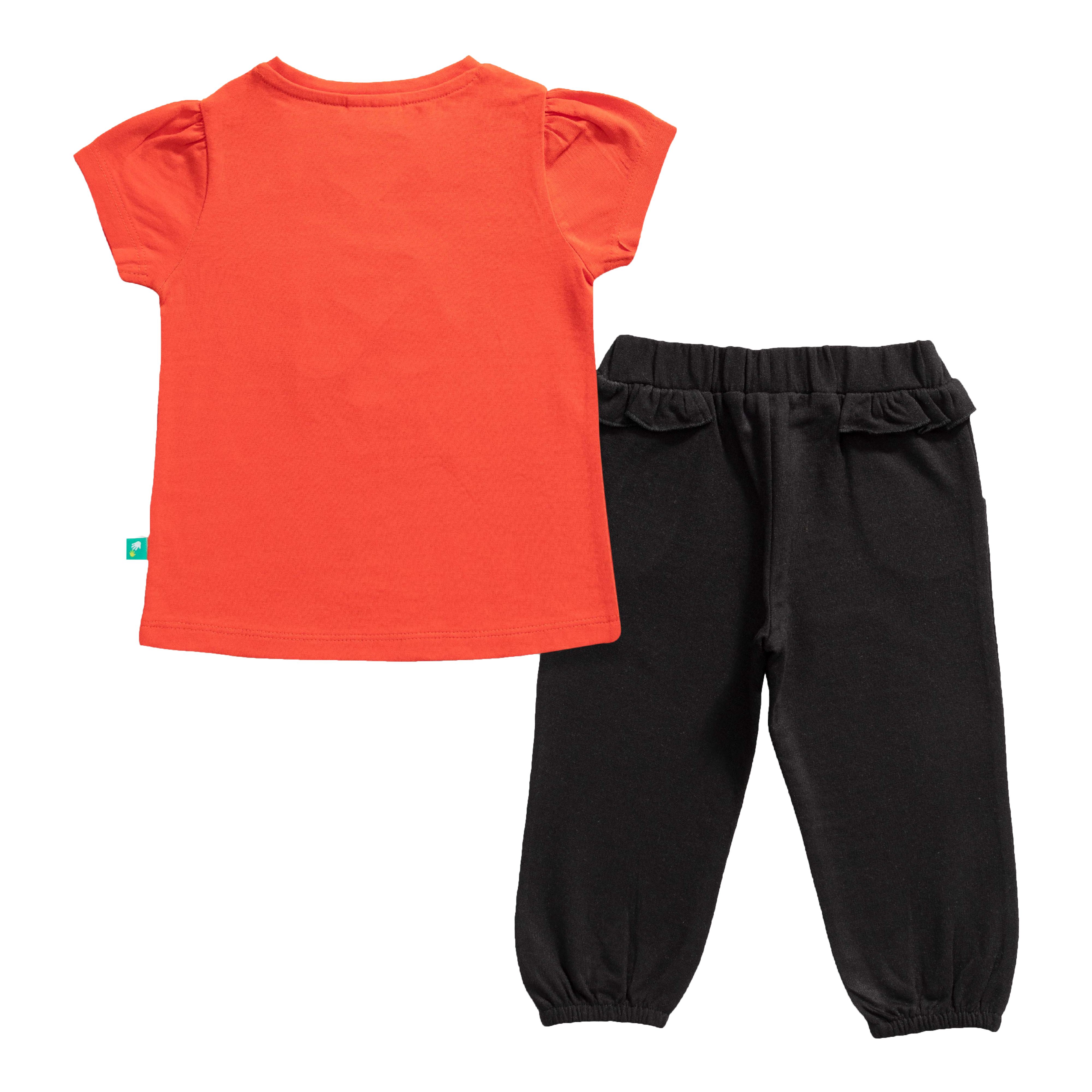 Puff Sleeve Tee & Ruffled Jogger Set