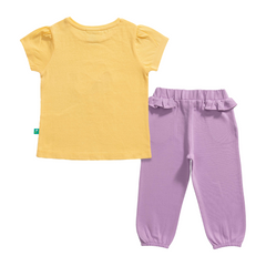 Puff Sleeve Tee & Ruffled Jogger Set for Toddlers