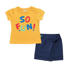 Puff Sleeve Tee & Skort Set for Toddlers