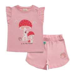 Mushroom House Ruffled Tee & Shorts Set for Toddler