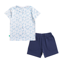Cool Dude Navy Tee & Shorts Set for Toddler Boys