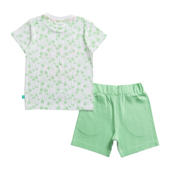 Cool Dude Green Tee & Shorts Set for Toddler Boys