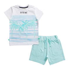 Cool Coconut Tree T-Shirt & Shorts Set for Toddler Boys