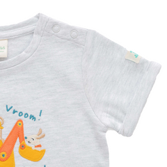 Excavator T-Shirt and Shorts Set for Toddler Boys