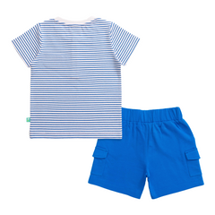 Pinstriped Tee & Shorts Set for Toddler Boys