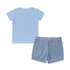 Elephant Printed Tee and Shorts Set for Toddler Boys