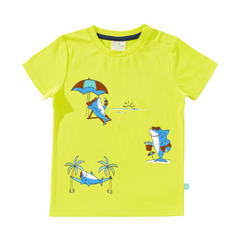 Cool Shark Printed Tee & Shorts Set for Toddler Boys