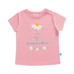 Flower T-Shirt Pack of 2 for Toddler Girls - Pink & Red