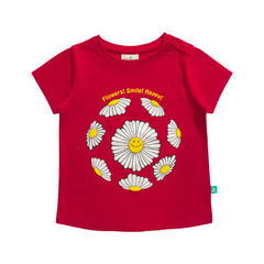 Flower T-Shirt Pack of 2 for Toddler Girls - Pink & Red