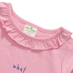 Ruffle Full-Sleeve Garden Pink T-Shirt for Toddler Girls