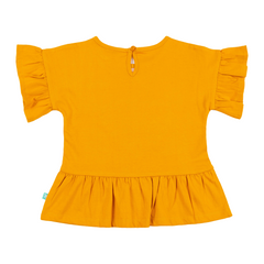 Ruffled Peplum T-Shirt for Toddler Girls - Tangerine