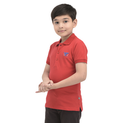 Toddler Half Sleeve Red Polo Tee