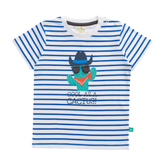 3D Applique Printed Striped T-Shirt for Toddler Boys