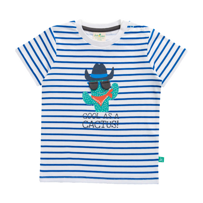 3D Applique Printed Striped T-Shirt for Toddler Boys