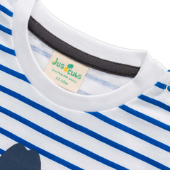 3D Applique Printed Striped T-Shirt for Toddler Boys