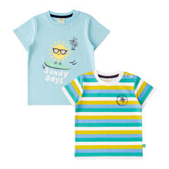 Sunny Blue & Green T-Shirt Pack of 2 for Toddler Boys