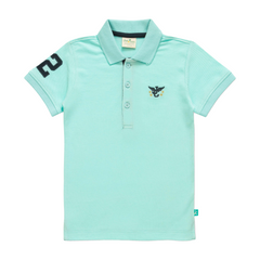 Toddler Half Sleeve Cyan Polo Shirt