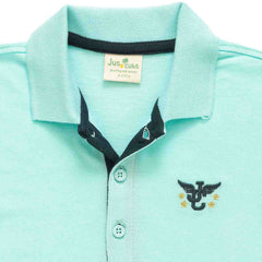 Toddler Half Sleeve Cyan Polo Shirt