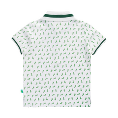 Half Sleeve Polo Shirt for Toddler Boys | Green Printed