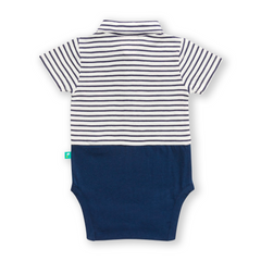 Navy Suspender Bodysuit with Bow Tie for Baby Boys