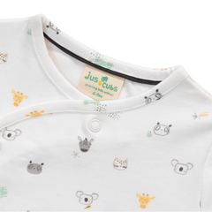 Animal-Themed Sleepsuit with Footies for Baby Boys - Pack of 2