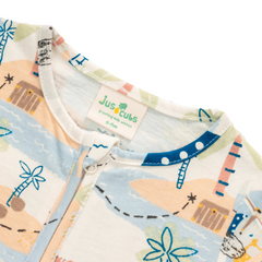 Beige Summer Sleepsuit with Footies for Baby Boys - Pack of 2
