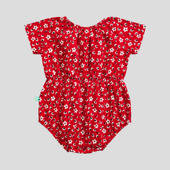 Blooming Half Sleeve Onesie for Baby Girls - Red