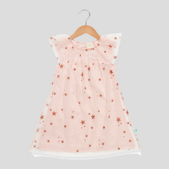 Starry Tulle Sleeveless Dress for Toddler - Peach