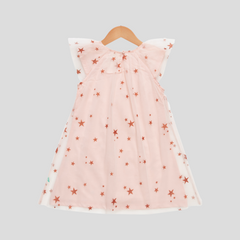 Starry Tulle Sleeveless Dress for Toddler - Peach