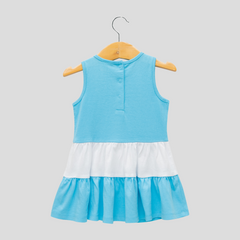 Cupcake Tiered Skirt Dress for Toddlers - Blue